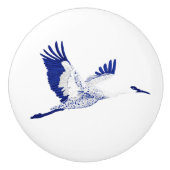 Bouton De Porte En Céramique Grues bleues et blanches (Devant)