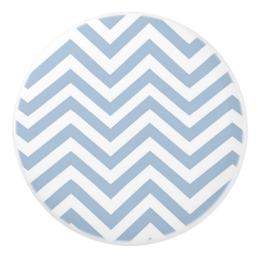 Bouton De Porte En Céramique Grunge bleu-clair Chevron texturisé (Devant)