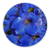 Bouton De Porte En Céramique Guardian Blue Delphiniums Larkspur (Devant)