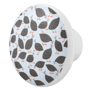 Bouton De Porte En Céramique Guinée Fowl mignon Motif d'oiseaux