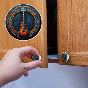 Bouton De Porte En Céramique Guitare électrique encadrée