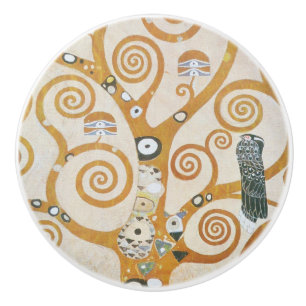 Bouton De Porte En Céramique Gustav Klimt The Tree of Life Art Nouveau
