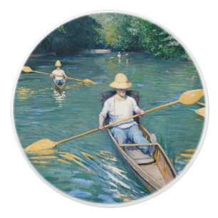 Bouton De Porte En Céramique Gustave Caillebotte - Skiffs on the Yerres