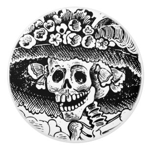 Bouton De Porte En Céramique Halloween florale Vintage