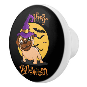 Bouton De Porte En Céramique Halloween Puggy Knob