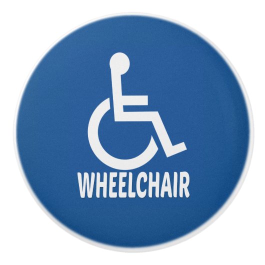 Bouton De Porte En Céramique Handicap Fauteuil roulant (Devant)