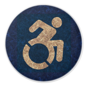 Bouton De Porte En Céramique Handicap Texté