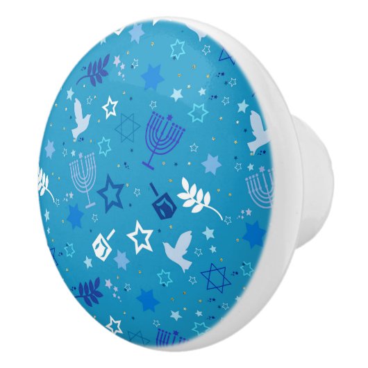 Bouton De Porte En Céramique Hanoukka Stars Knob (Droite)
