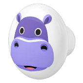 Bouton De Porte En Céramique Happy Hippo Face (Droite)