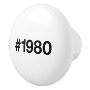 Bouton De Porte En Céramique Hashtag 1980 45 Anniversaire