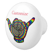 Bouton De Porte En Céramique Hawaiian Shaka Psychedelic Thunder_Cove (Droite)