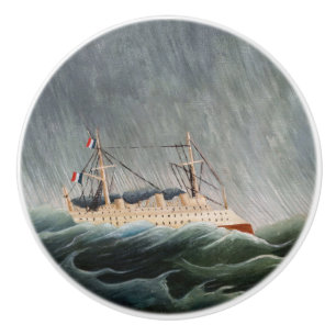 Bouton De Porte En Céramique Henri Rousseau - Le navire dans la tempête