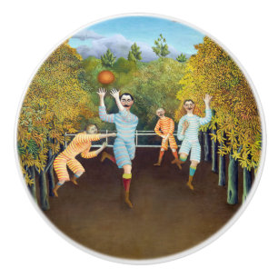 Bouton De Porte En Céramique Henri Rousseau - Les joueurs de football