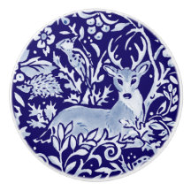 Hérisson de cerf bleu foncé Bois Animaux Floraux