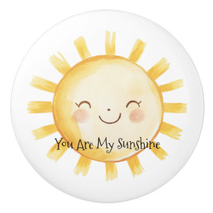 Bouton De Porte En Céramique Heureux Vous Êtes Mon Soleil