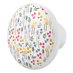 Bouton De Porte En Céramique Hibiscus Aquarelle Botanique Floraison transparent