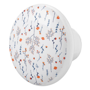 Bouton De Porte En Céramique Hibiscus Aquarelle Botanique Floraison transparent