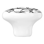 Bouton De Porte En Céramique Hibiscus Ceramic Knob (Côté)