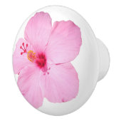 Bouton De Porte En Céramique Hibiscus rose Fleur tropicale (Droite)