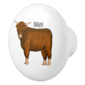 Bouton De Porte En Céramique Highland cow (Droite)