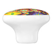 Bouton De Porte En Céramique Hippie Super Techno Psychedelic Thunder_Cove (Côté)