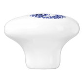 Bouton De Porte En Céramique Hippocampe bleu et blanc (Côté)