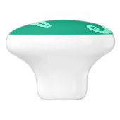 Bouton De Porte En Céramique Hippocampe et poisson d'eau - vert turquoise et ma (Côté)