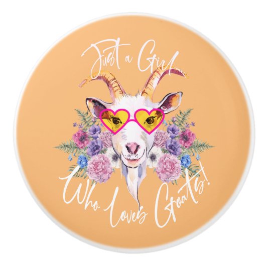 Bouton De Porte En Céramique Hipster goat (Devant)