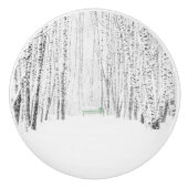 Bouton De Porte En Céramique Histoire de Noël blanche (Devant)