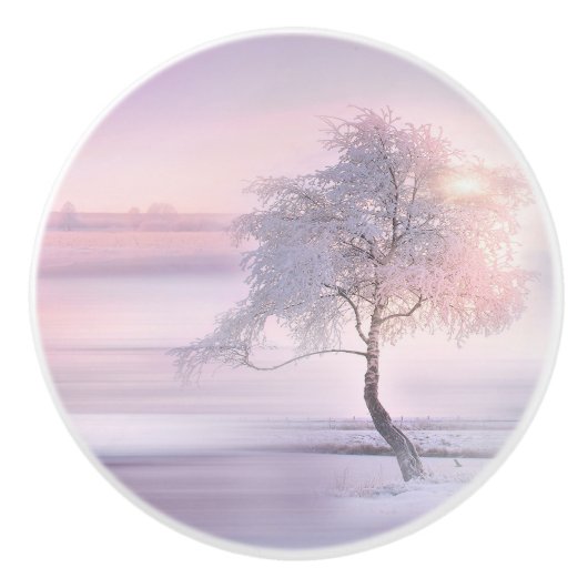 Bouton De Porte En Céramique Hiver 05 (Devant)