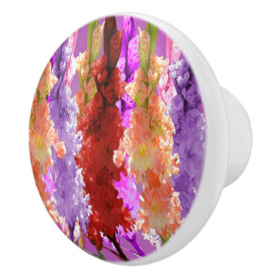 Bouton De Porte En Céramique Hollyhock Elegance,