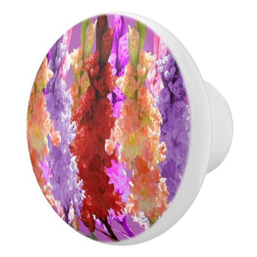 Bouton De Porte En Céramique Hollyhock Elegance, (Droite)