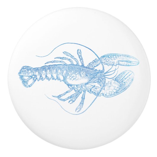 Bouton De Porte En Céramique Homard bleu (Devant)