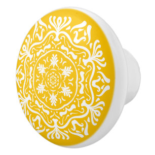 Bouton De Porte En Céramique Honey Mandala