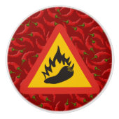 Bouton De Porte En Céramique Hot pepper danger (Devant)