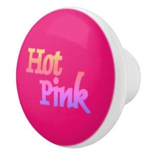 Bouton De Porte En Céramique Hot Rose avec nom en céramique bouton
