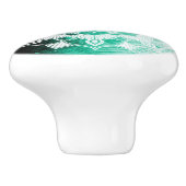 Bouton De Porte En Céramique Hunter Green Mandala (Côté)