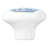 Bouton De Porte En Céramique Hydrangea Chinoiserie Fleur bleue (Côté)