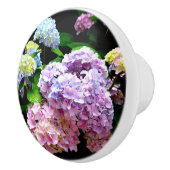 Bouton De Porte En Céramique Hydrangea garden, rose, bleu, purple floral (Droite)