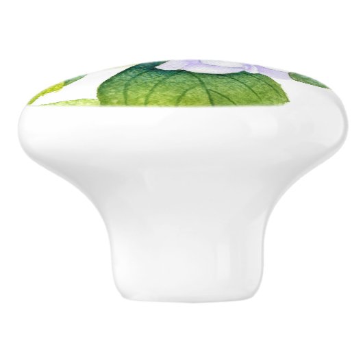 Bouton De Porte En Céramique Hydrangée (Côté)