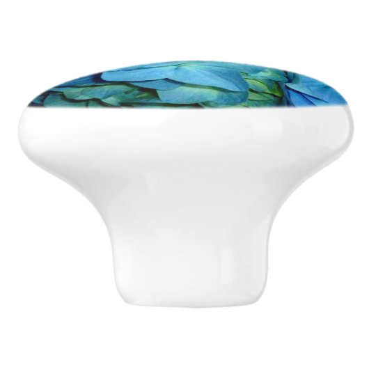 Bouton De Porte En Céramique Hydrangée bleue (Côté)