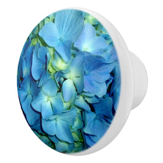 Bouton De Porte En Céramique Hydrangée bleue (Droite)