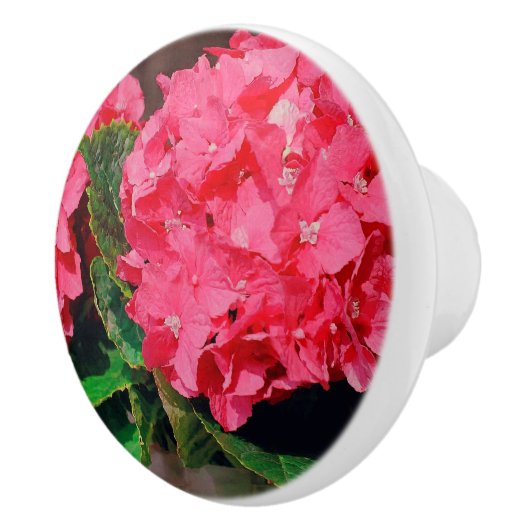 Bouton De Porte En Céramique Hydrangée rose (Droite)