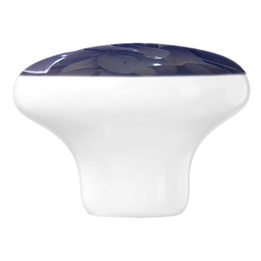 Bouton De Porte En Céramique Hydrangée violette (Côté)