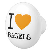 BOUTON DE PORTE EN CÉRAMIQUE I LOVE BAGELS (Droite)
