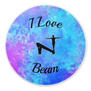 Bouton De Porte En Céramique I LOVE BEAM - GYMNASTICS Ceramic Pull Knows