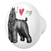 Bouton De Porte En Céramique I Love my bouvier (Droite)