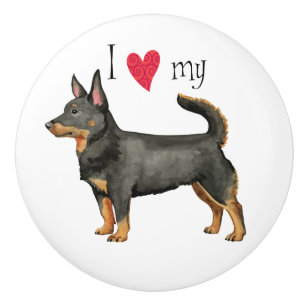 Bouton De Porte En Céramique I Love my Lancashire Heeler