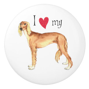 Bouton De Porte En Céramique I Love my Saluki