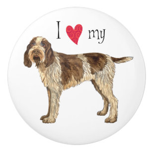 Bouton De Porte En Céramique I Love my Spinone Italiano